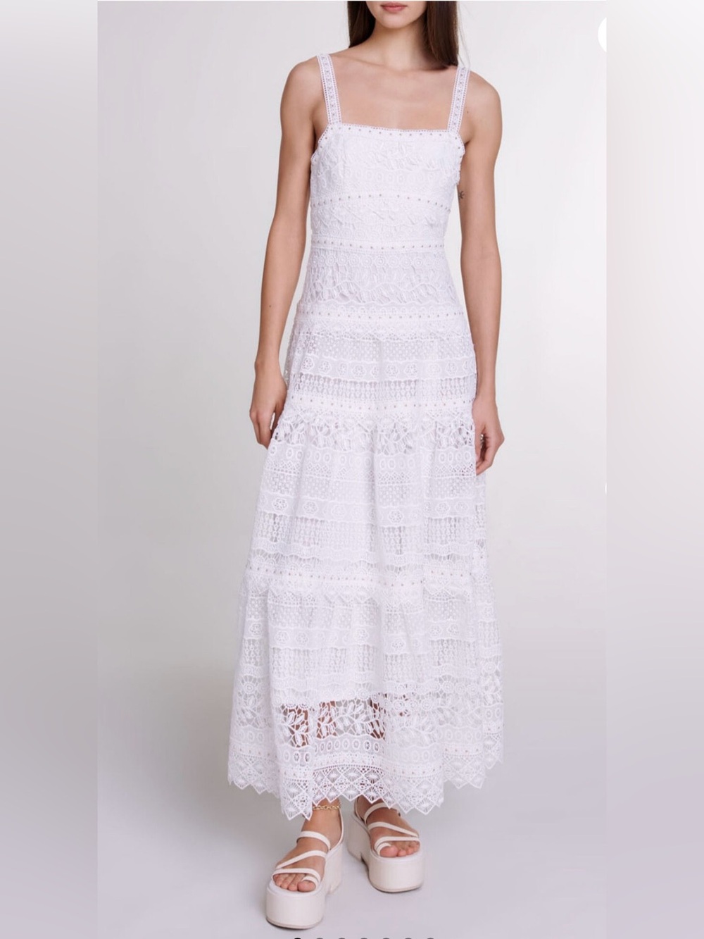 Maje Crochet-knit maxi dress Size 36 / S